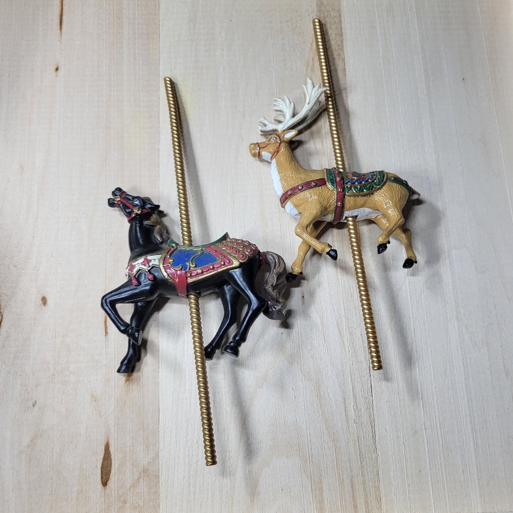 Christmas Holiday Carousel Replacement Horses Animals Deer Ornaments Decor